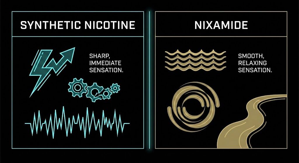 Synthetic Nicotine vs Nixamide Infographic | Ruthless Vapor