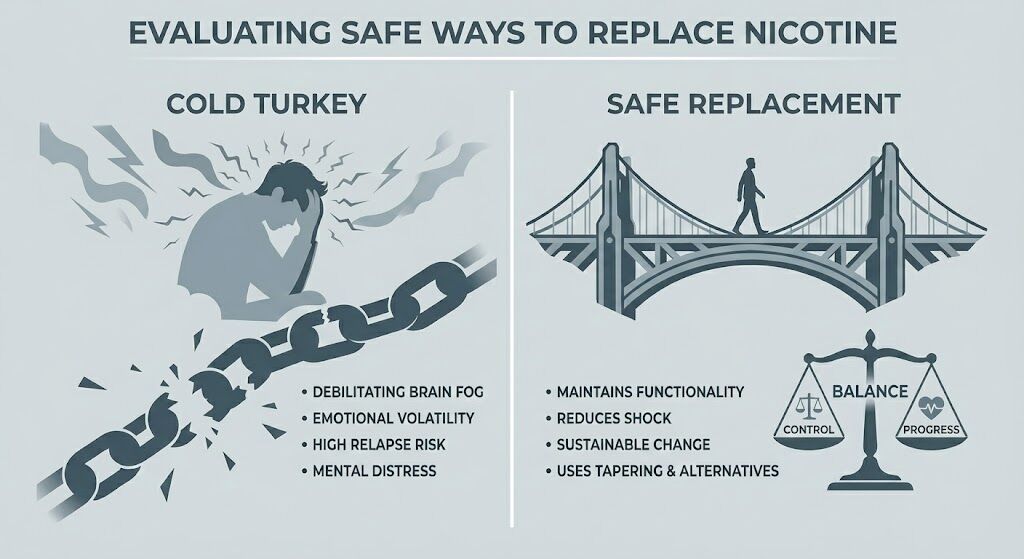 Exploring Safe Ways to Replace Nicotine Infographic | Ruthless Vapor