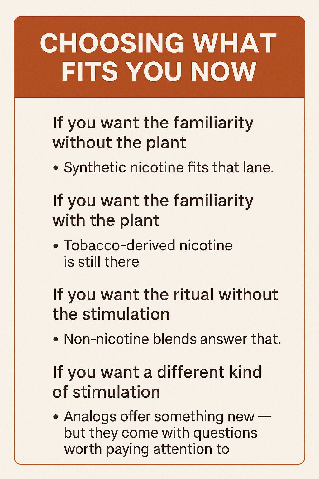 Choosing What Fits You Now Infographic | Ruthless Vapor
